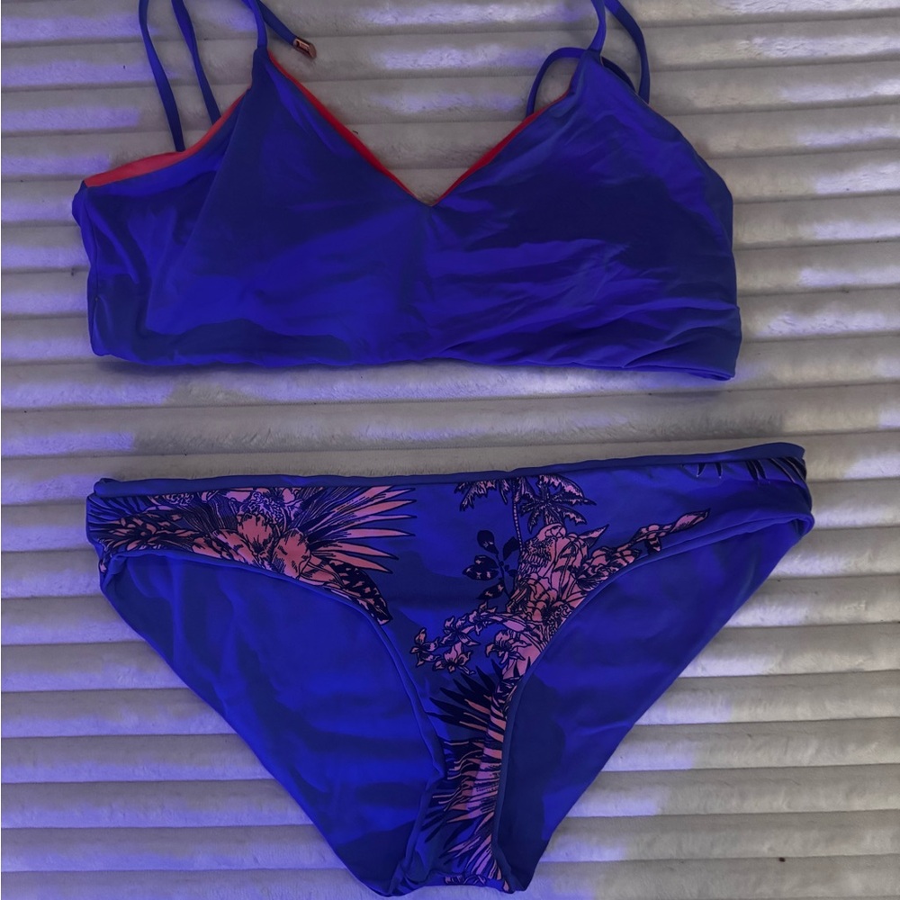 Maaji Vibrant Purple Bikini with Pink Floral Design